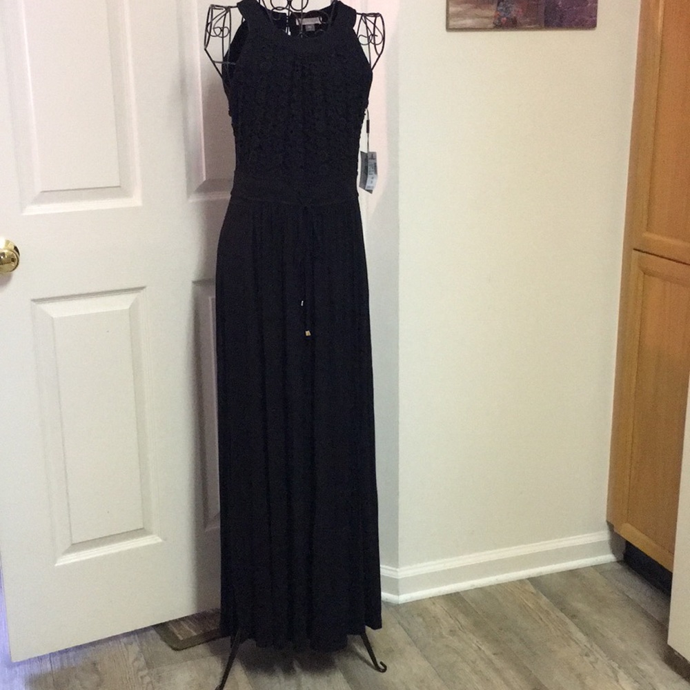 🆕 dressbarn Maxi Dress Black Floral Lace